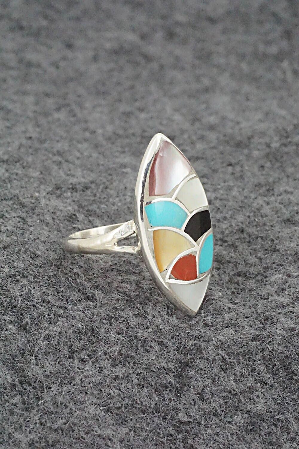 Multi-Stone & Sterling Silver Ring - Orena Leekya - Size 7.25