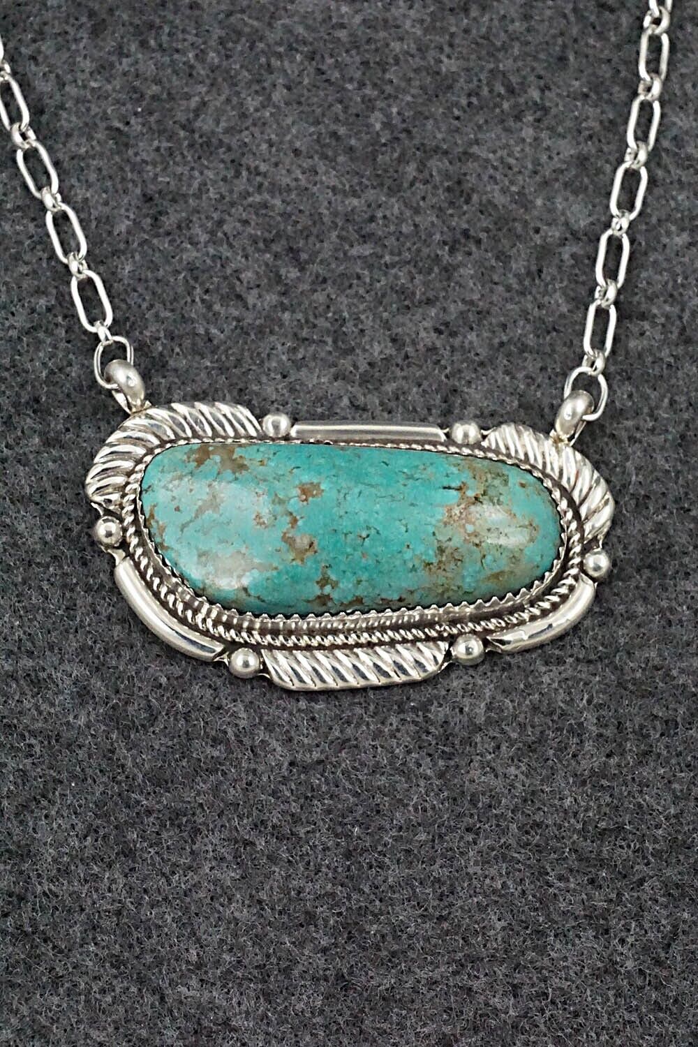 Turquoise & Sterling Silver Necklace - Kenny Calavaza