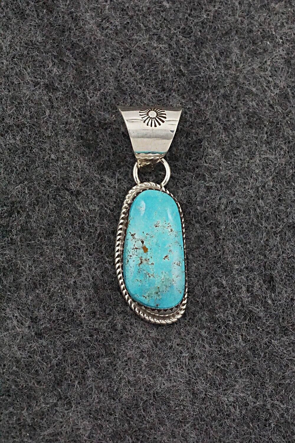 Turquoise & Sterling Silver Pendant - Ernest Hawthorne