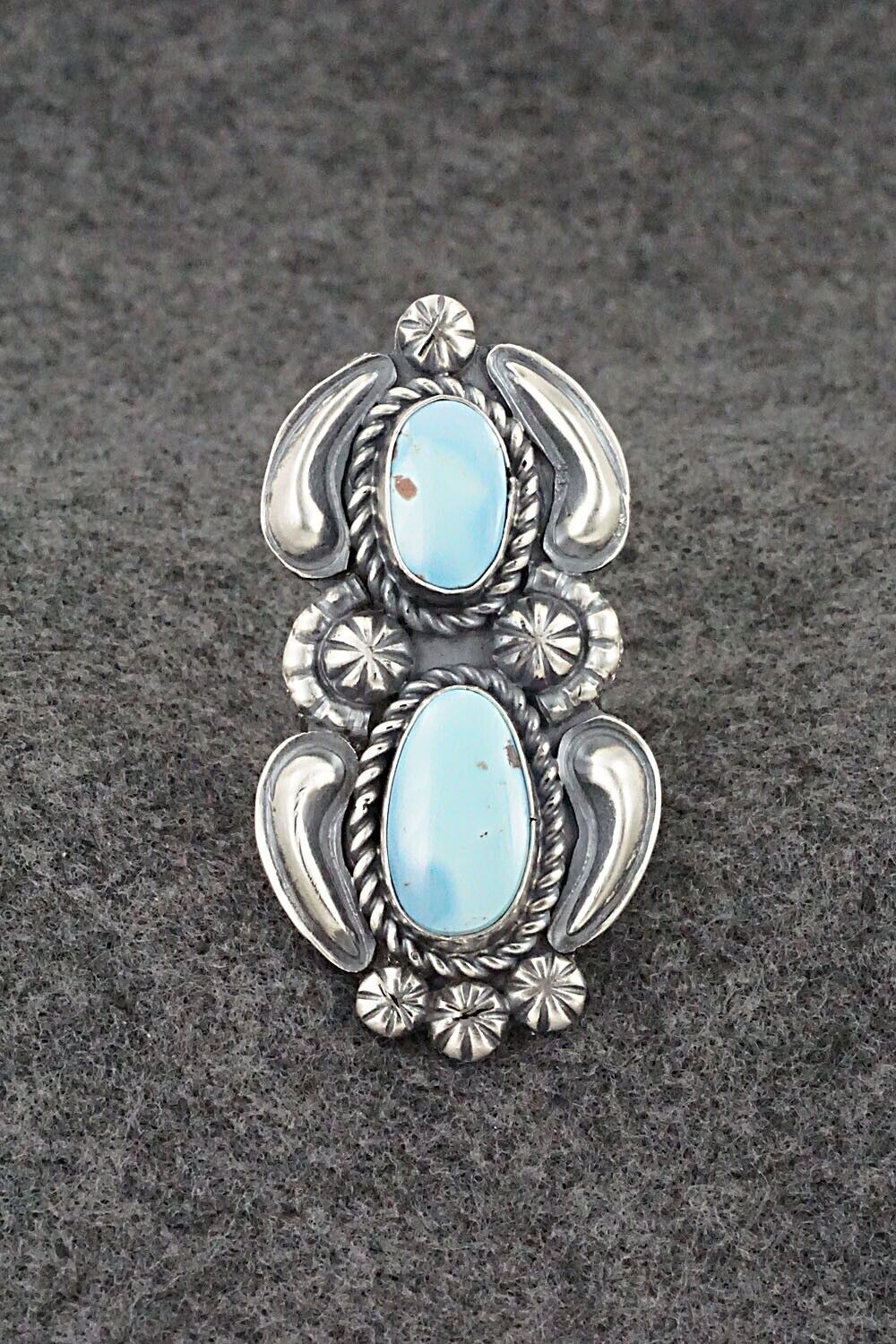 Turquoise & Sterling Silver Ring - Jeff James - Size 8