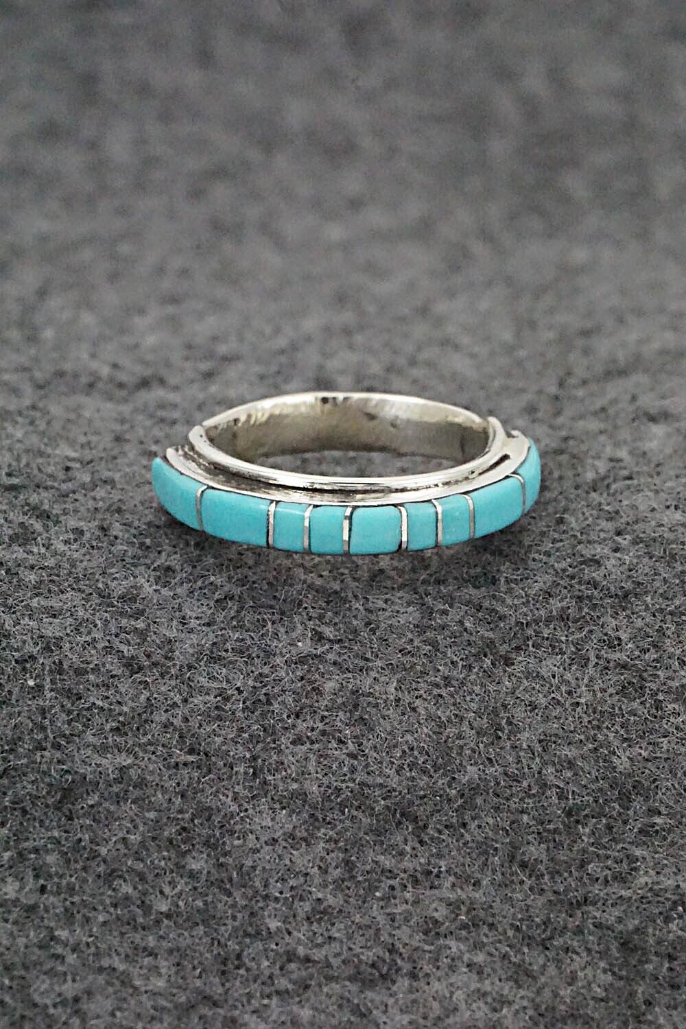 Turquoise & Sterling Silver Ring - Roland Natachu - Size 7