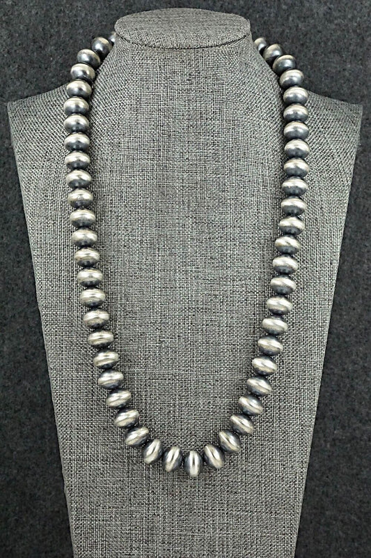 Sterling Silver Navajo Pearl Necklace 26" - Bryannen Halwood