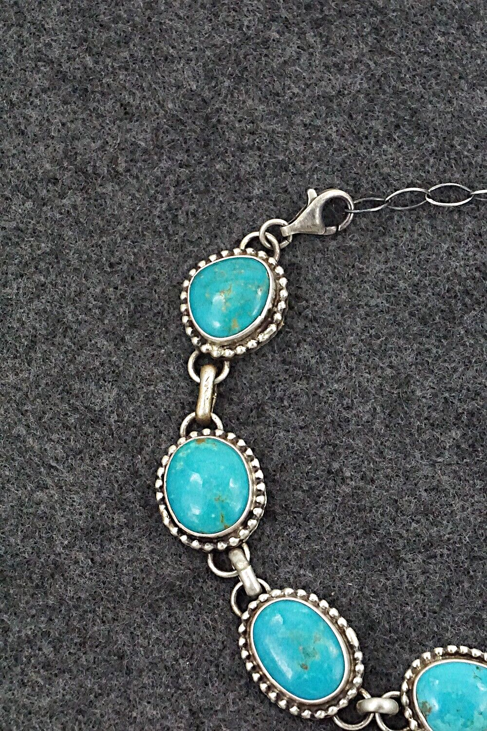 Turquoise & Sterling Silver Link Bracelet - Kathleen Livingston