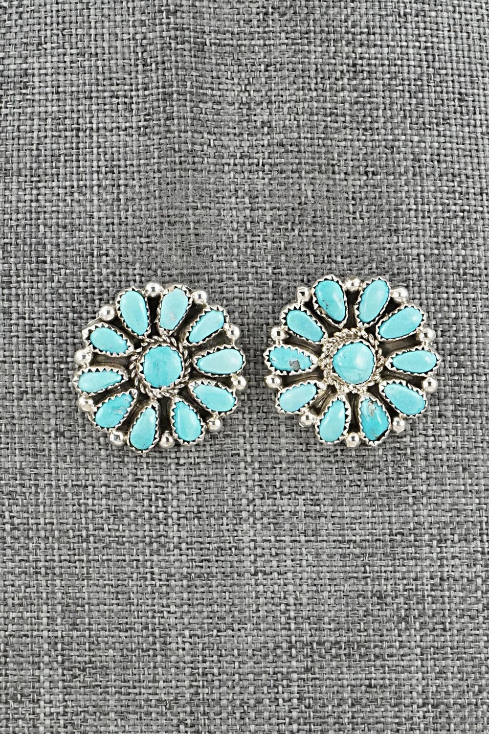 Turquoise & Sterling Silver Earrings - Justina Wilson