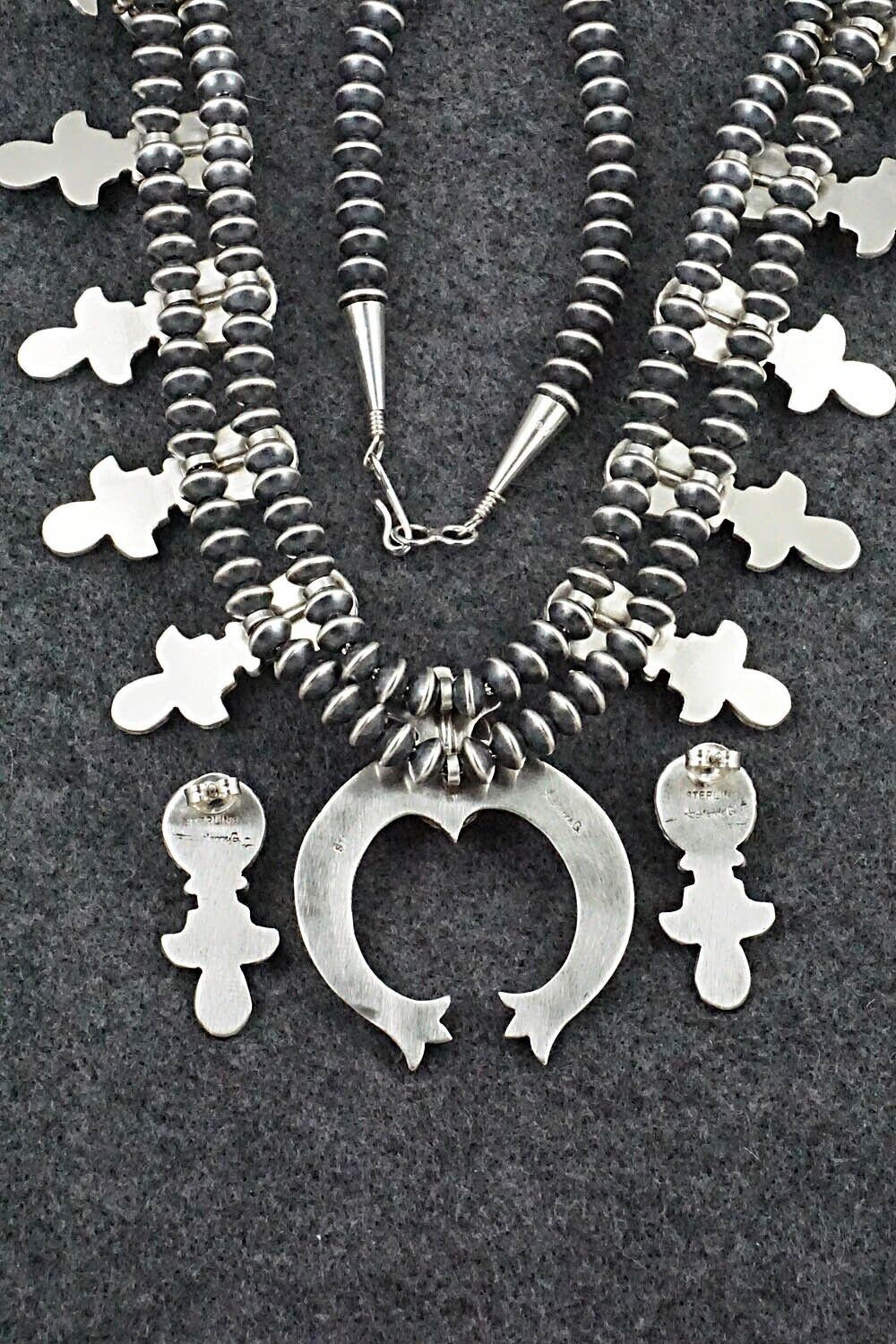 Turquoise & Sterling Silver Squash Blossom Set - Adrienne Gordon