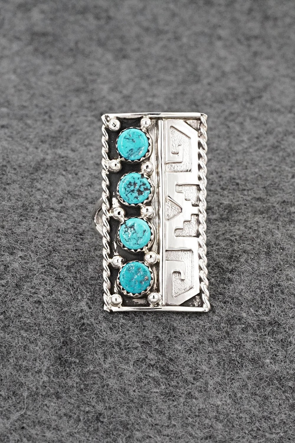 Turquoise & Sterling Silver Ring - Ronnie Spencer - Size 8.5