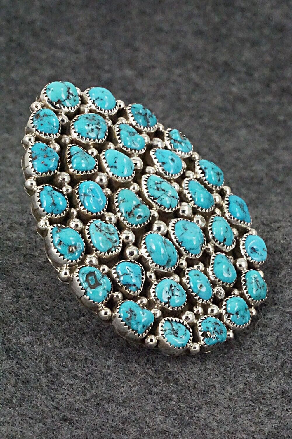 Turquoise and Sterling Silver Ring - Marlene Haley - Size 7 (adj.)