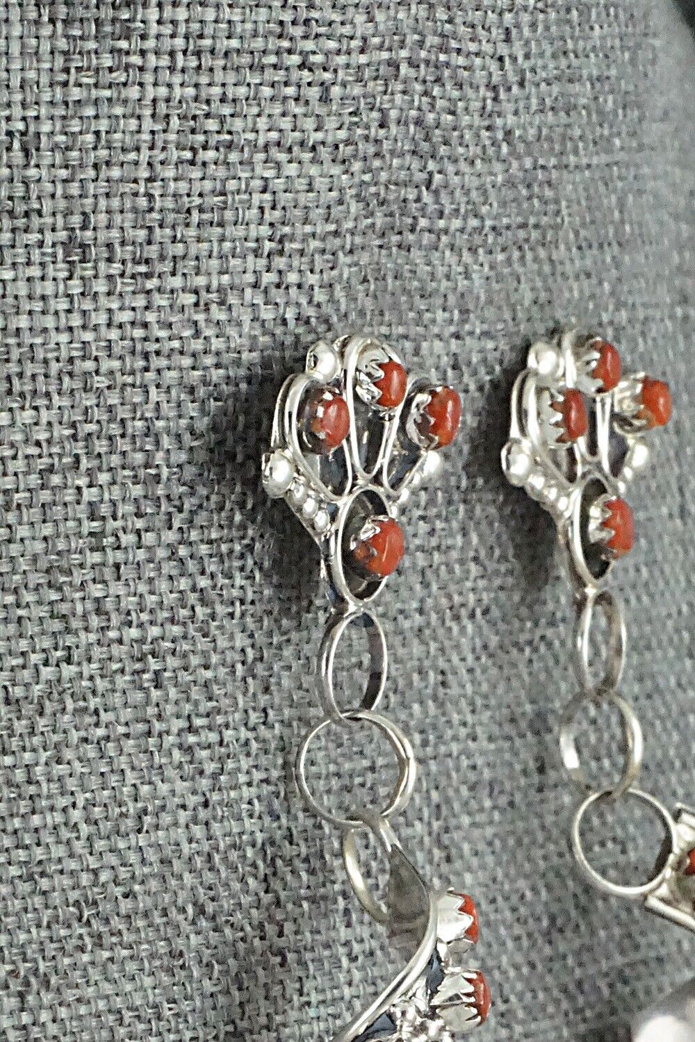 Coral & Sterling Silver Earrings - Joanne Cheama