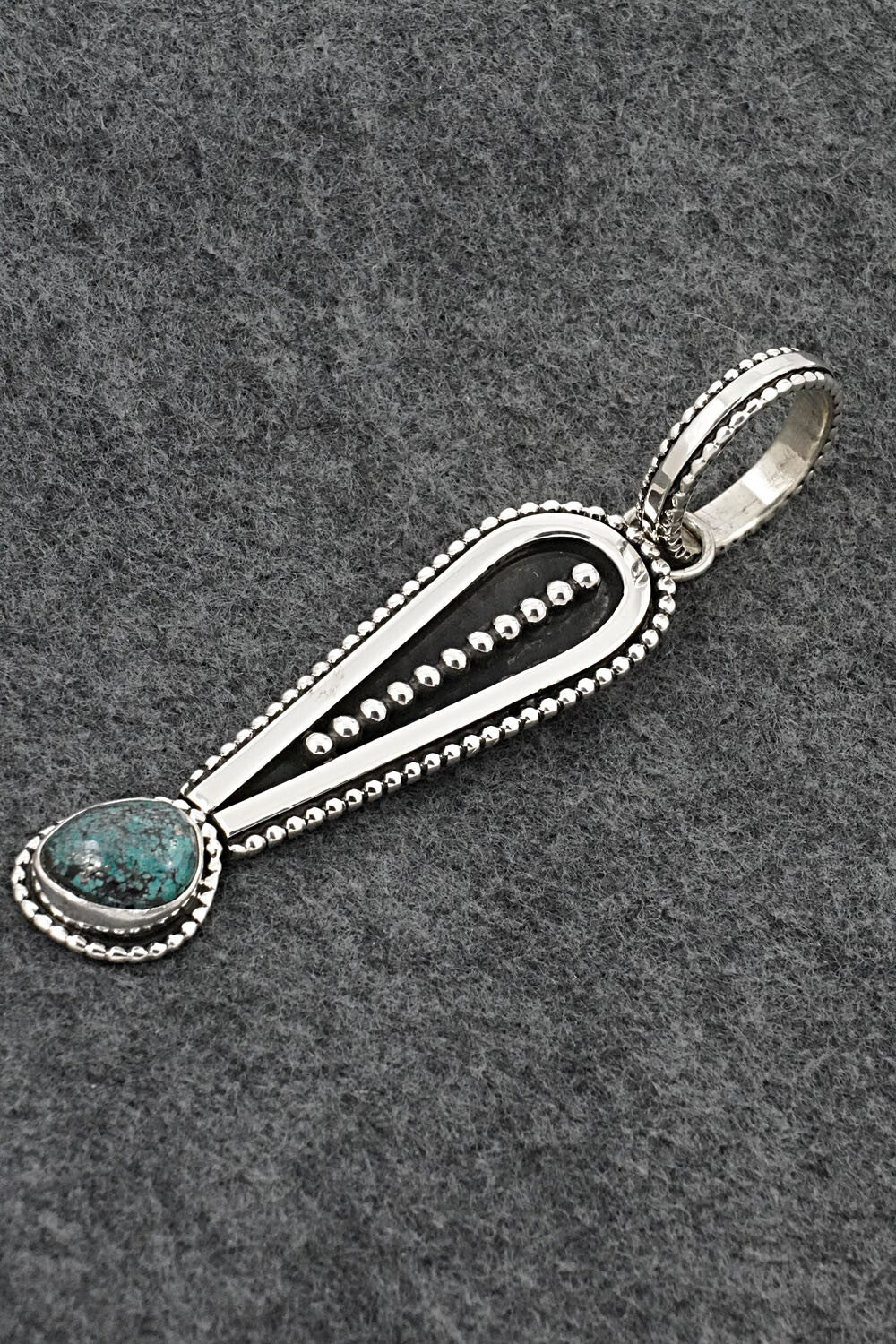 Turquoise & Sterling Silver Pendant - Jonathan Nez
