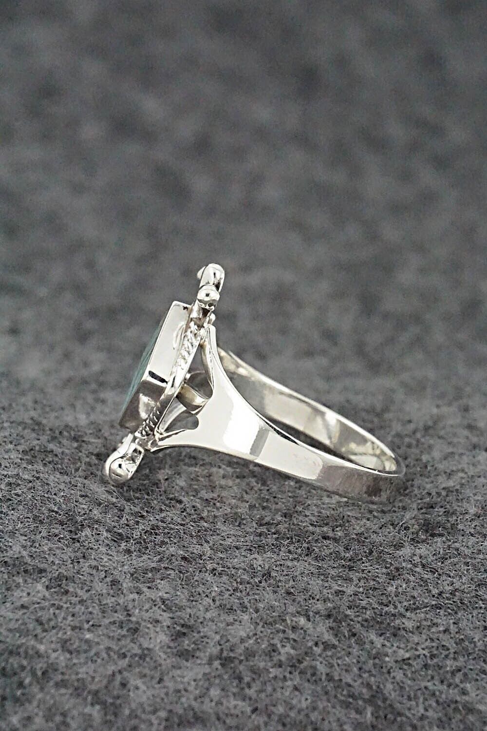 Turquoise & Sterling Silver Inlay Ring - James Manygoats - Size 9