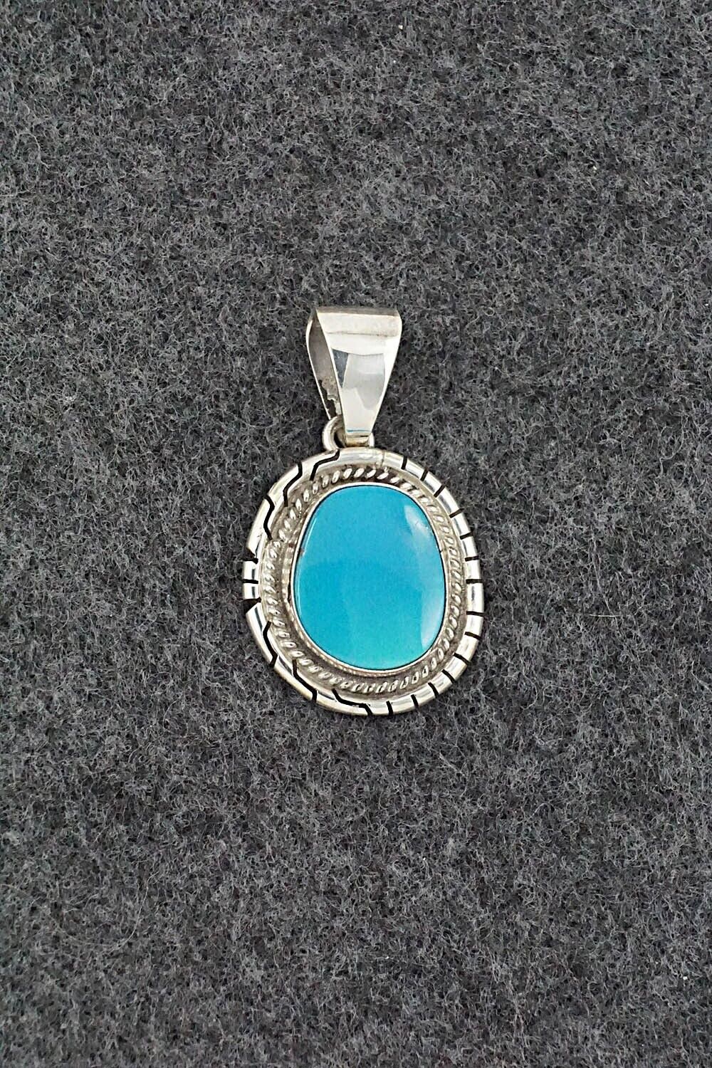 Turquoise & Sterling Silver Pendant - Peggy Skeets
