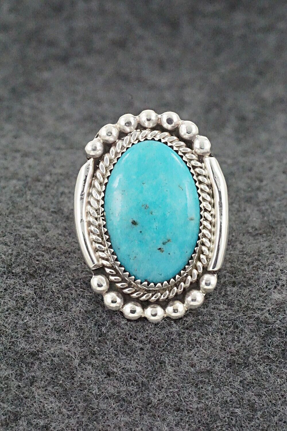 Turquoise & Sterling Silver Ring - Kenny Calavaza - Size 7