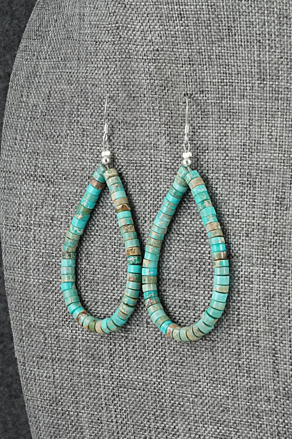 Turquoise & Sterling Silver Earrings - Doreen Jake