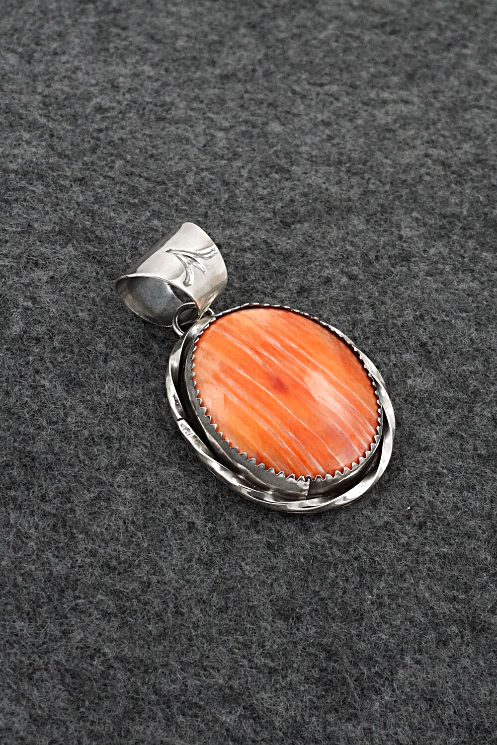 Spiny Oyster & Sterling Silver Pendant - Ernest Hawthorne