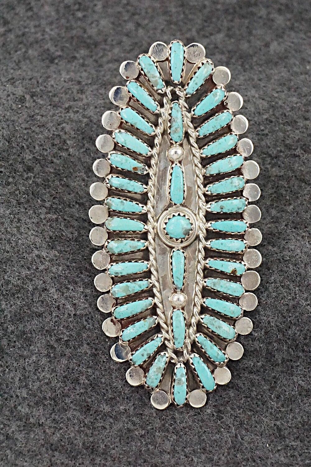 Turquoise & Sterling Silver Ring - Lavell Byjoe - Size 7.75