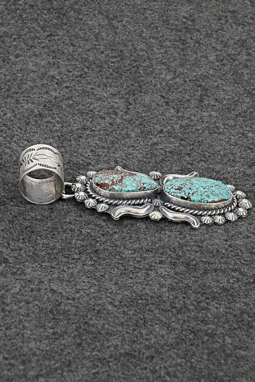 Turquoise & Sterling Silver Pendant - Raymond Delgarito