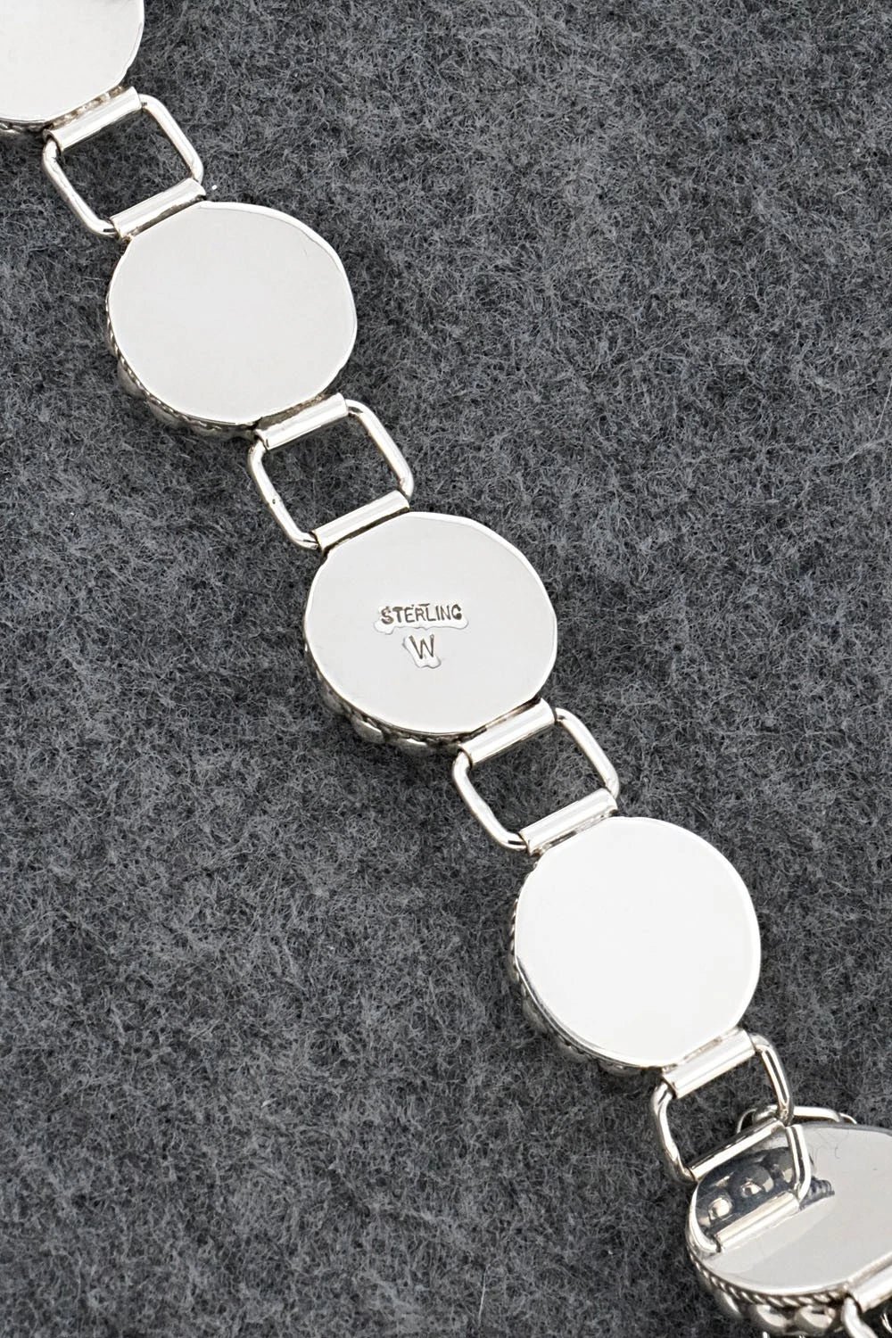 Turquoise & Sterling Silver Link Bracelet - Charleston Willie