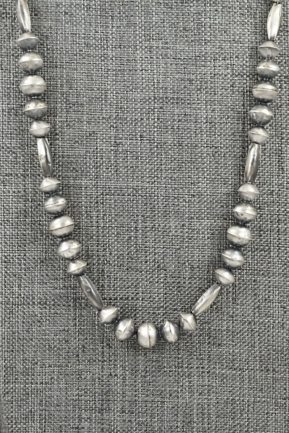 Sterling Silver Navajo Pearl Necklace 24" - Vintage