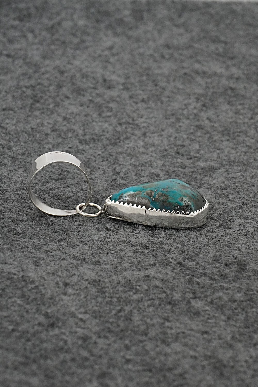 Turquoise and Sterling Silver Pendant - Leslie Nez