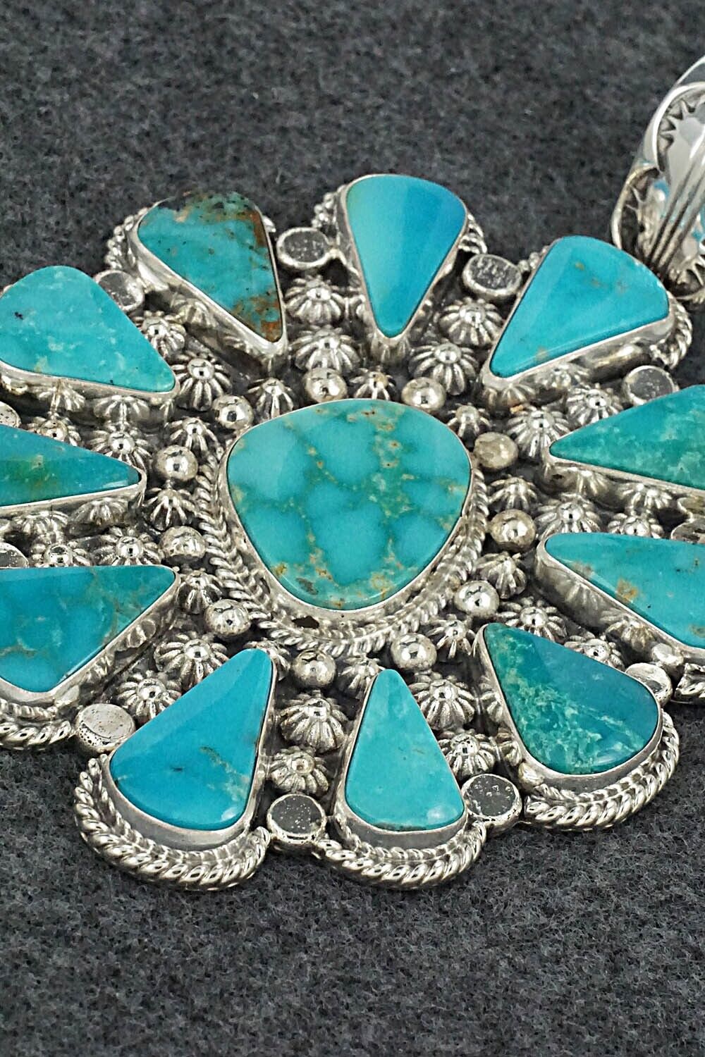 Turquoise & Sterling Silver Pendant - Lucinda Linkin