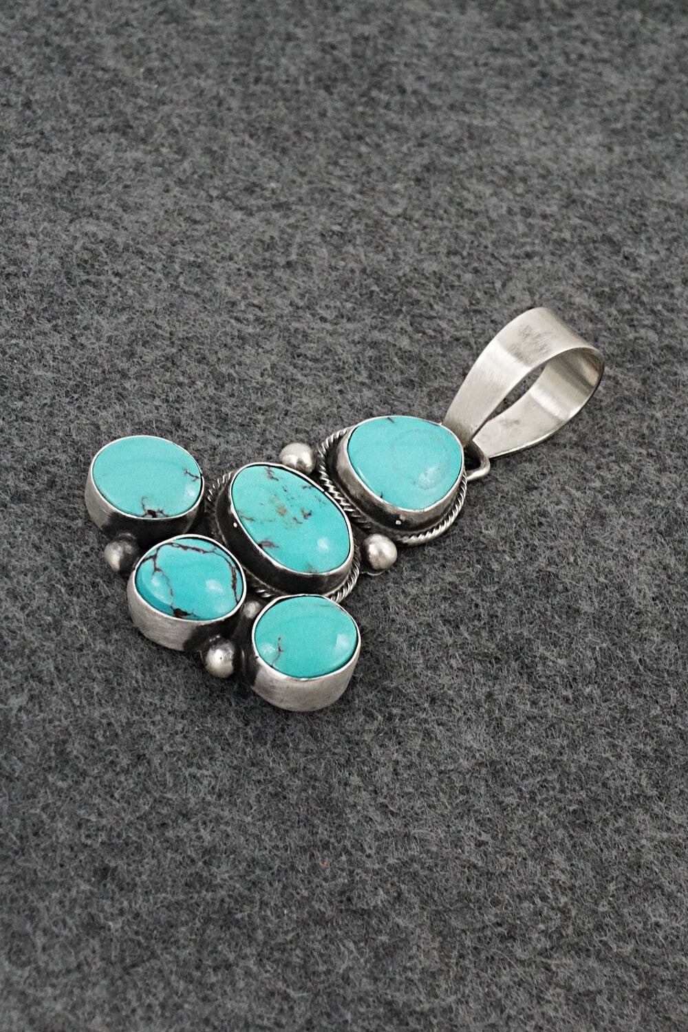 Turquoise & Sterling Silver Pendant and Earrings Set - Bobby Johnson