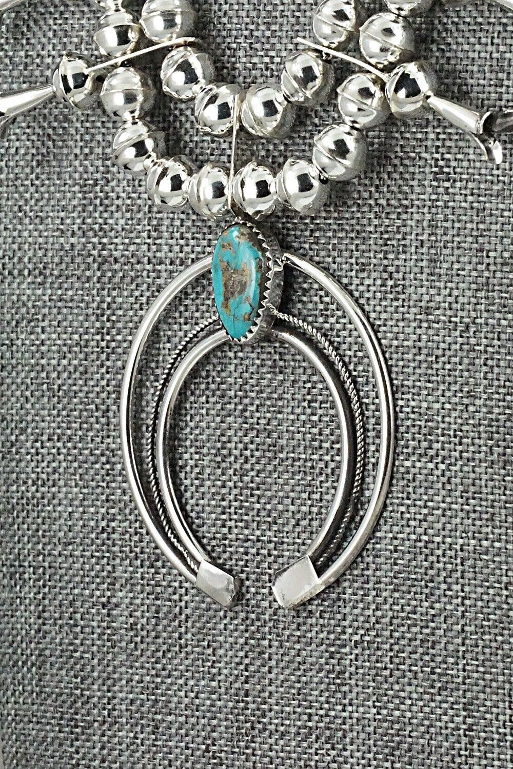 Turquoise & Sterling Silver Squash Blossom Set - Phil Garcia