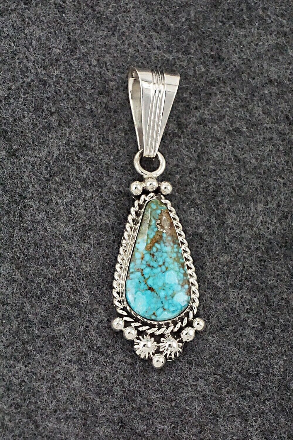 Turquoise & Sterling Silver Pendant - Samuel Yellowhair