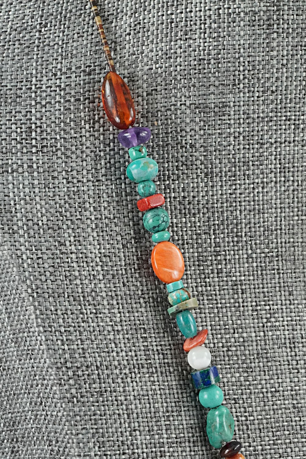 Multi-Stone & Sterling Silver Necklace 18" - Helen Tsosie