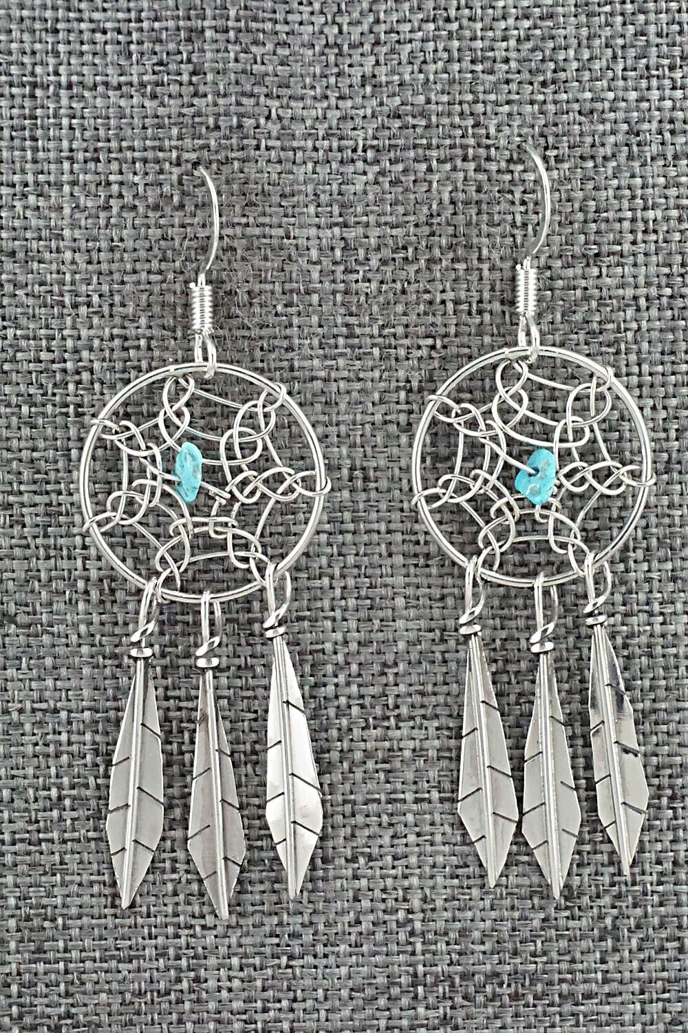 Turquoise & Sterling Silver Earrings - Lorenzo Arviso Jr.