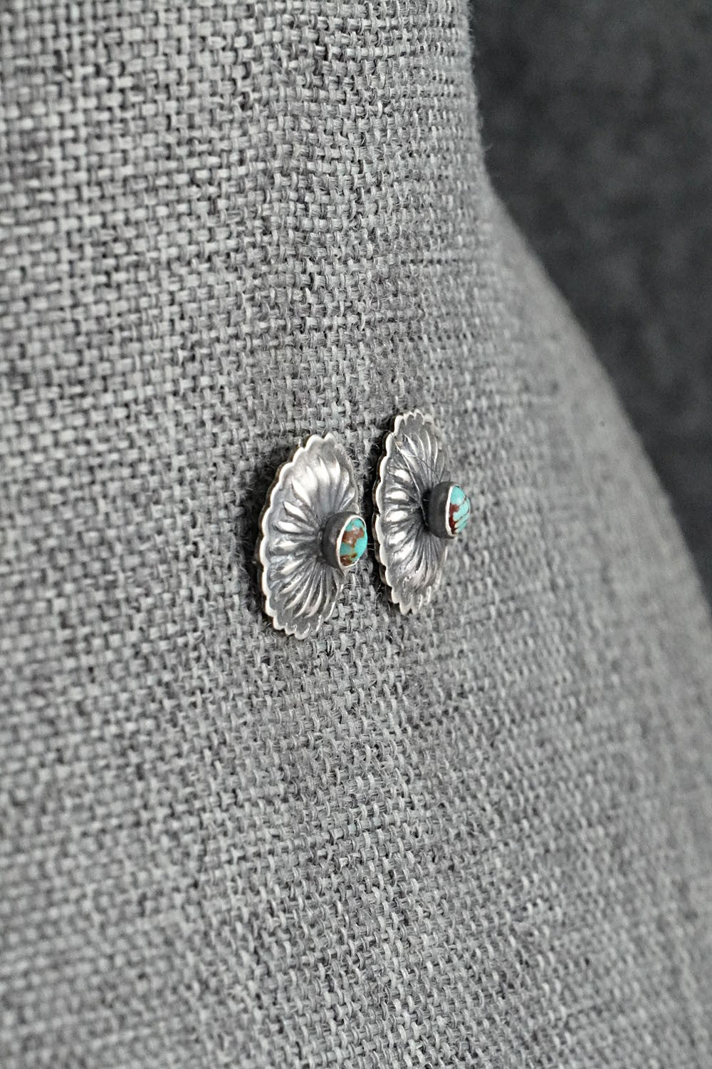 Turquoise & Sterling Silver Earrings - Terry Charlie