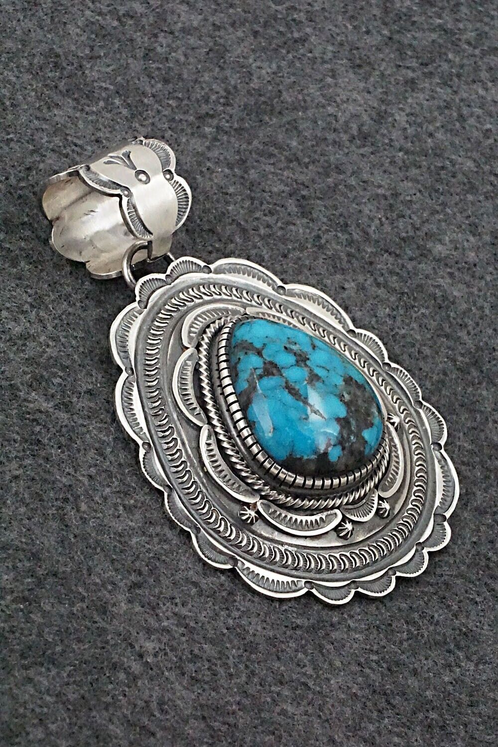 Turquoise & Sterling Silver Pendant - Hank Vandever
