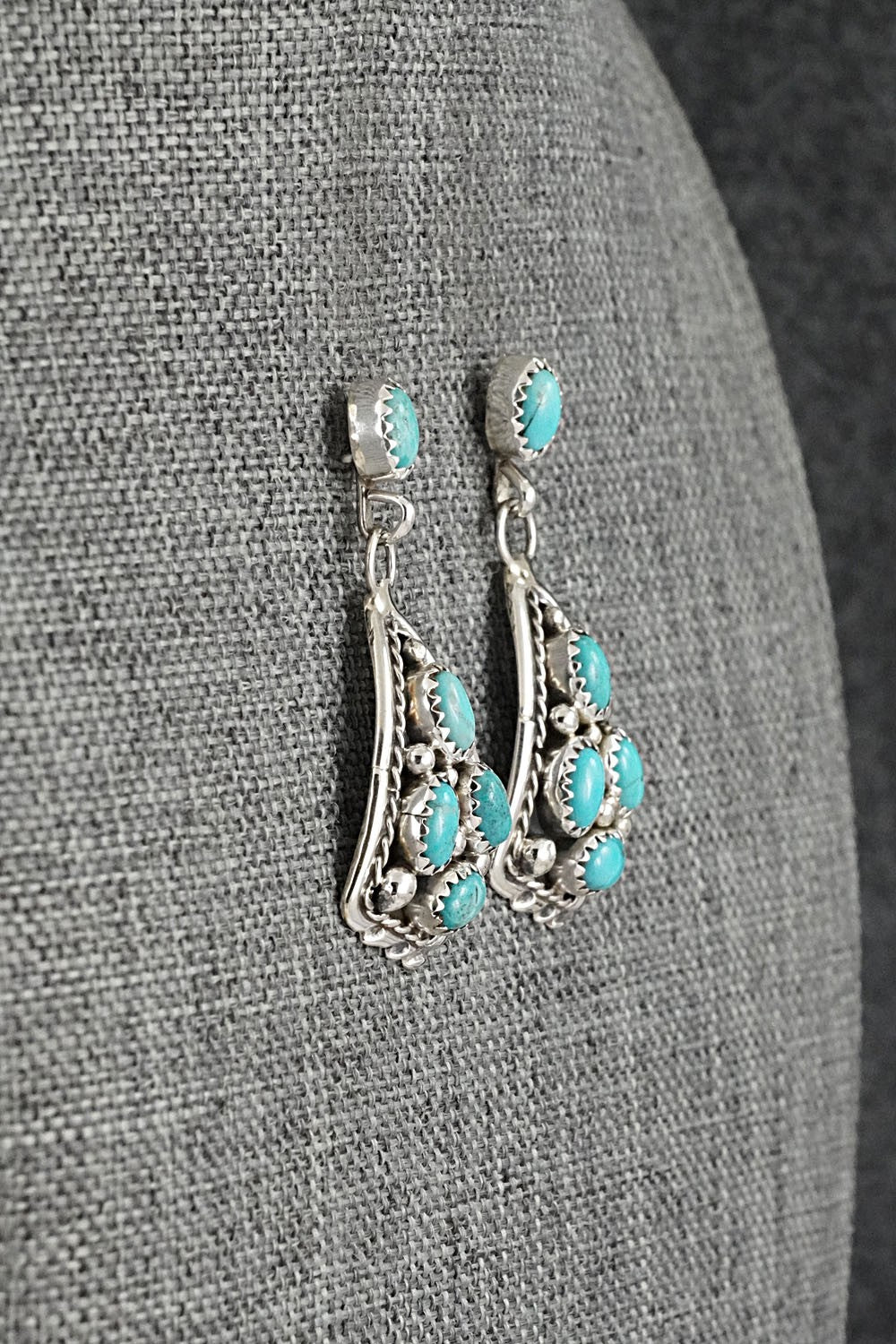 Turquoise & Sterling Silver Earrings - Melvin Chee