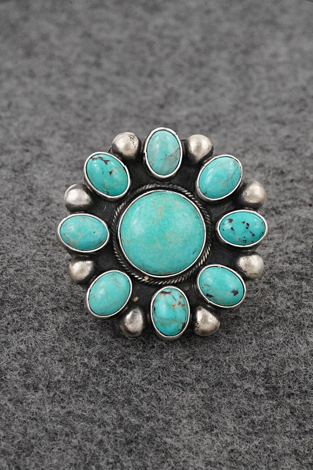 Turquoise & Sterling Silver Ring - Kathleen Livingston - Size Adjustable
