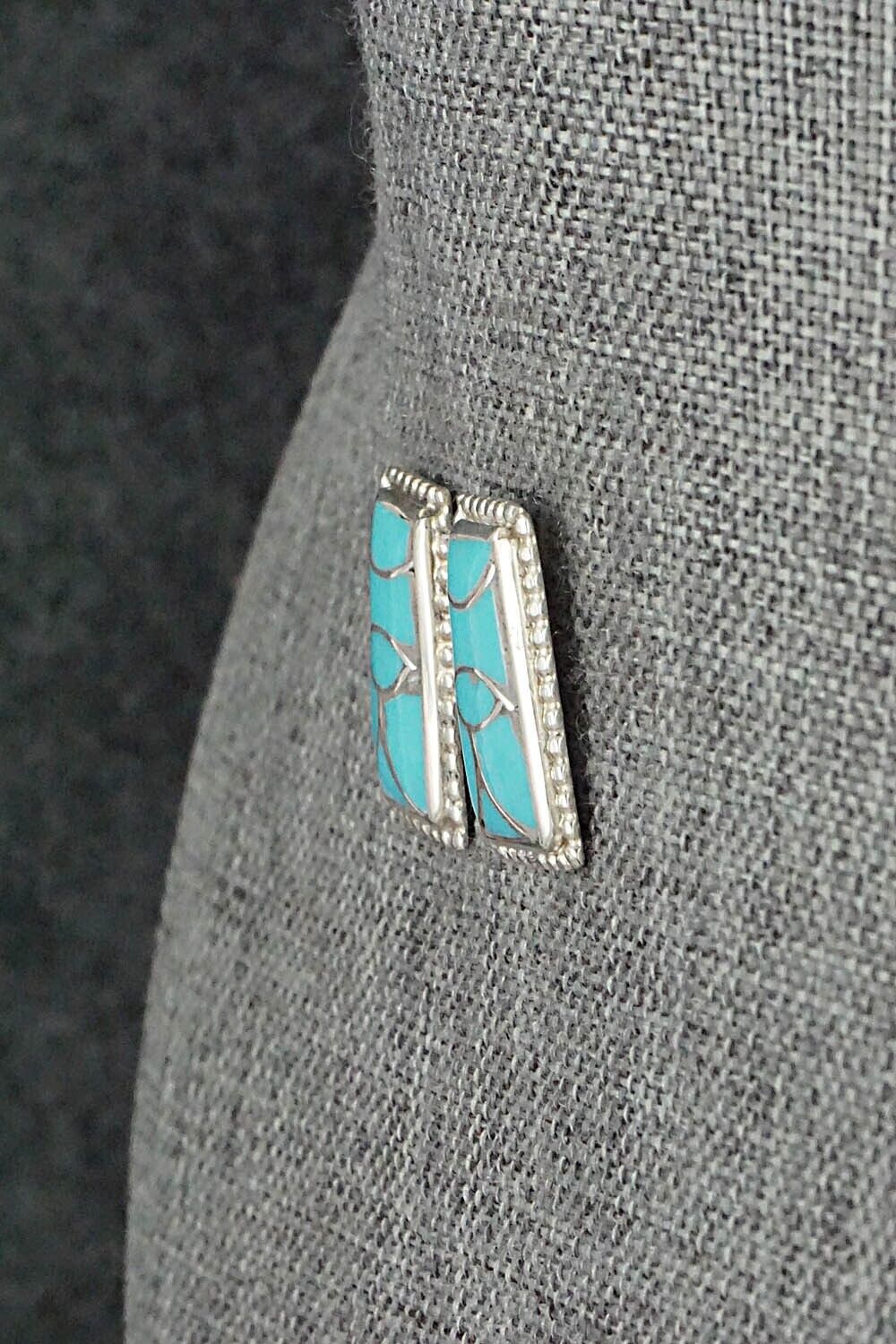 Turquoise & Sterling Silver Earrings - Karlene Seowtewa
