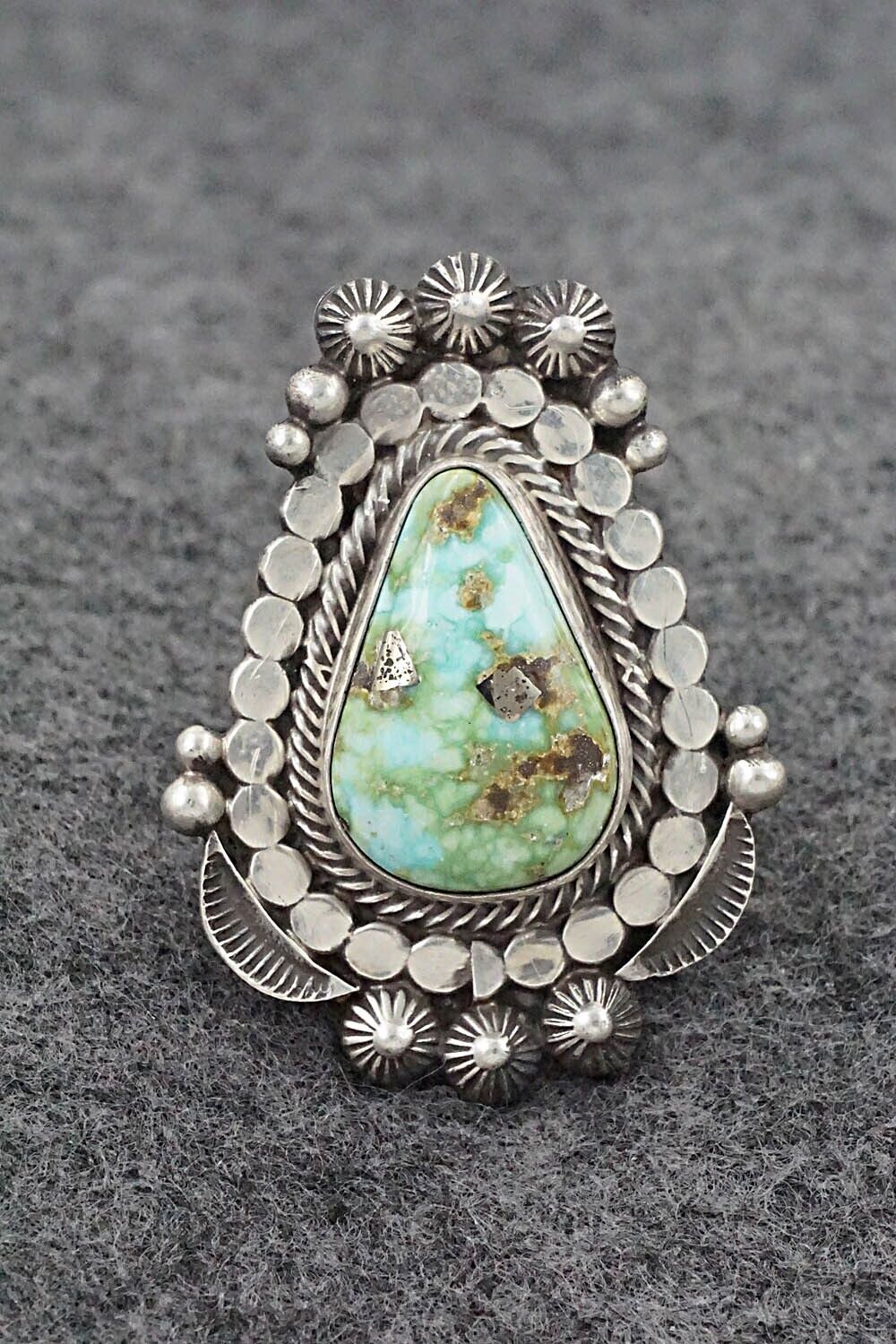 Turquoise & Sterling Silver Ring - Tom Lewis - Size 8.5