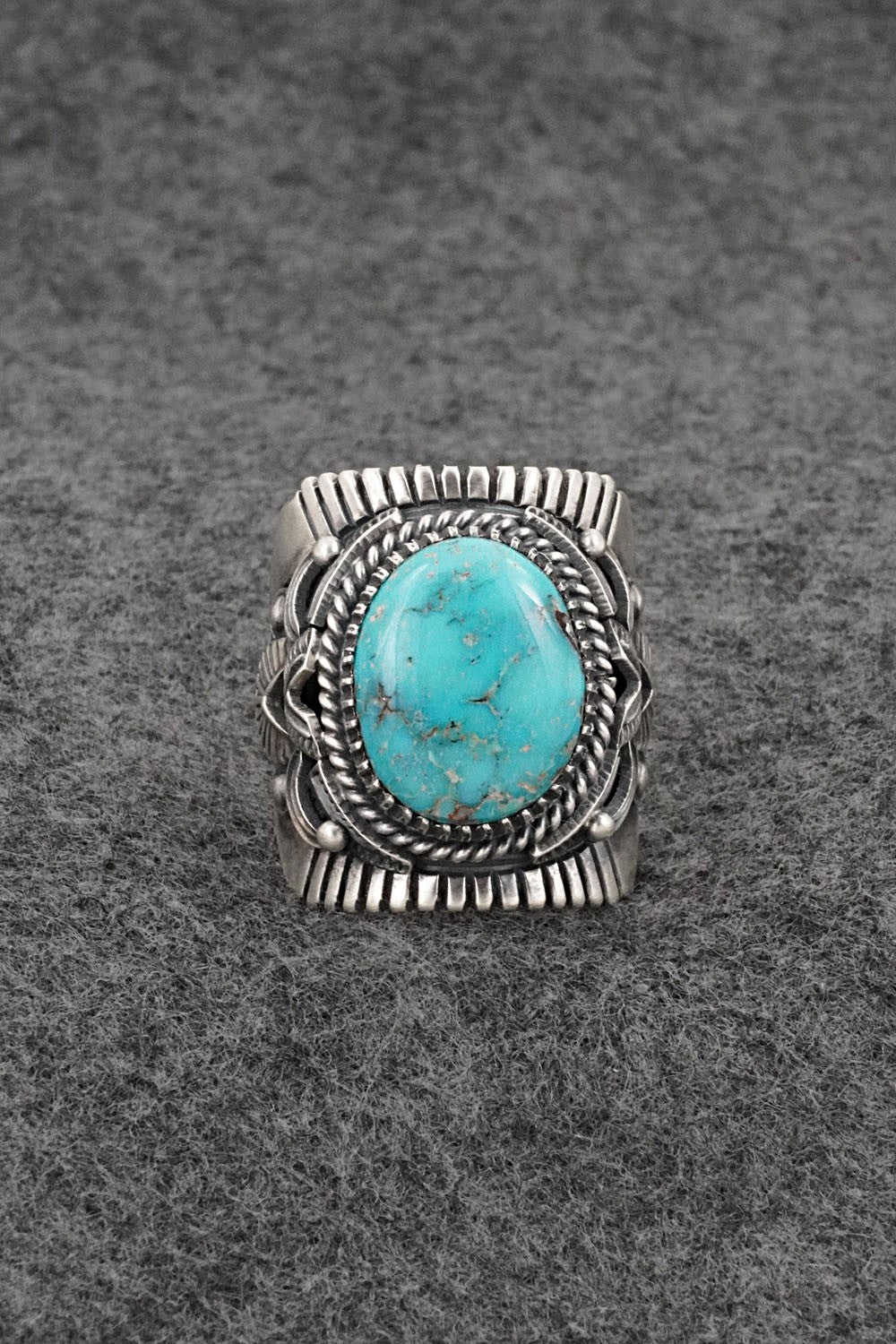 Turquoise & Sterling Silver Ring - Derrick Gordon - Size 10