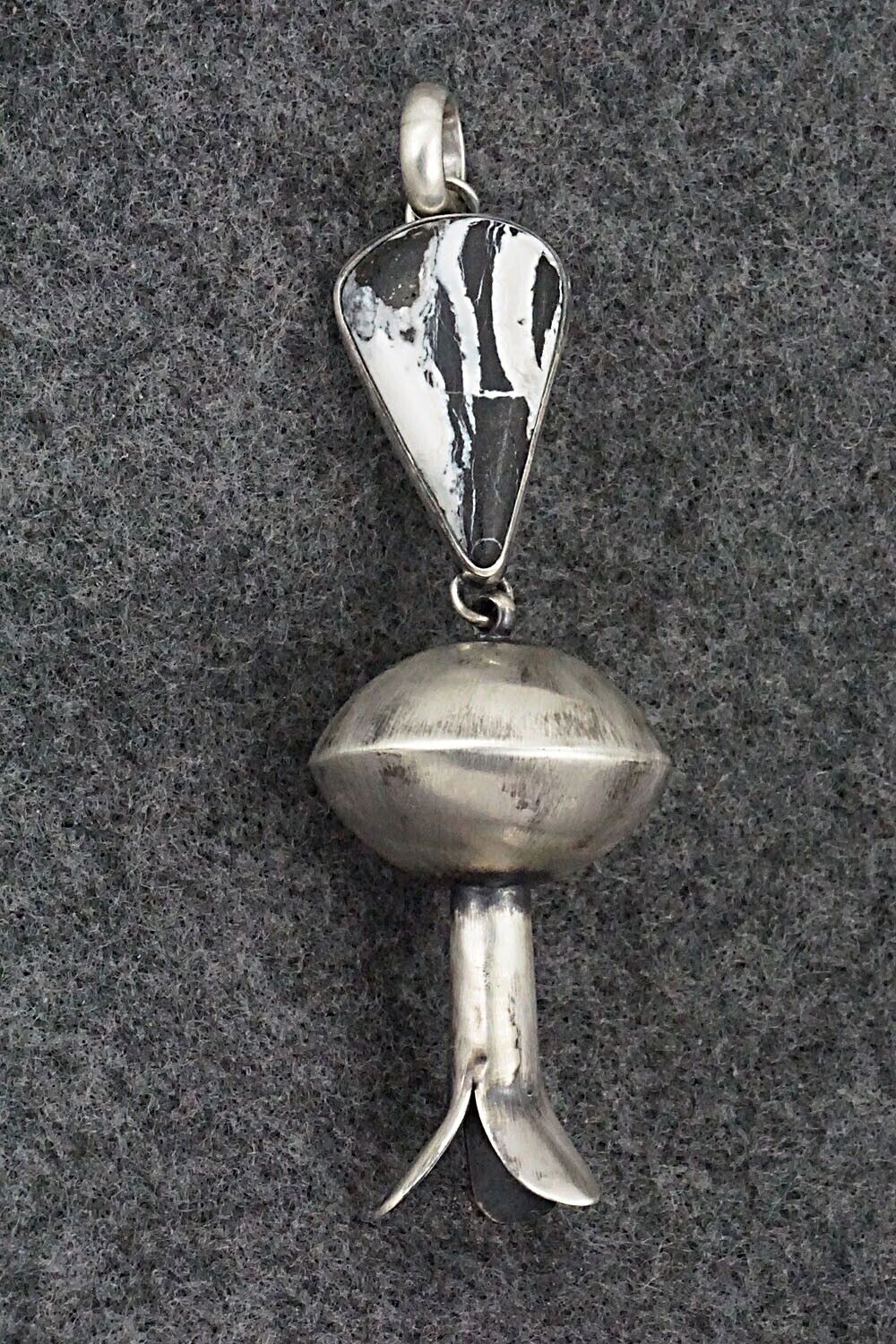 White Buffalo & Sterling Silver Pendant - Bernyse Chavez