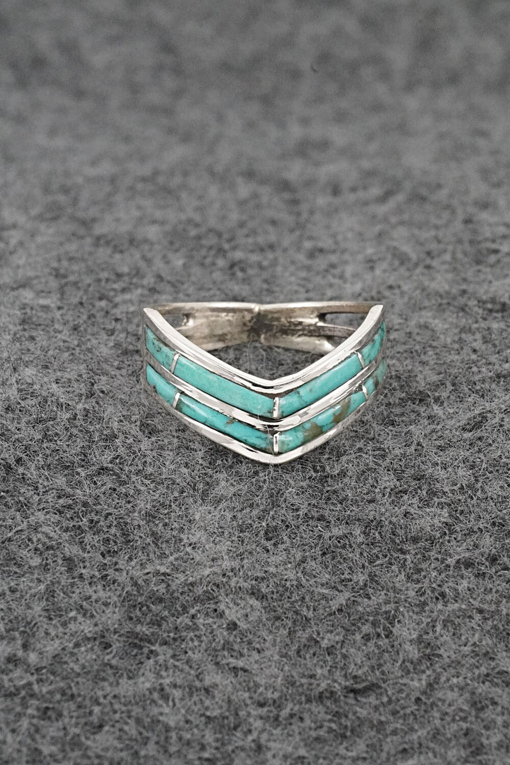 Turquoise & Sterling Silver Ring - Andrew Enrico - Size 7.25