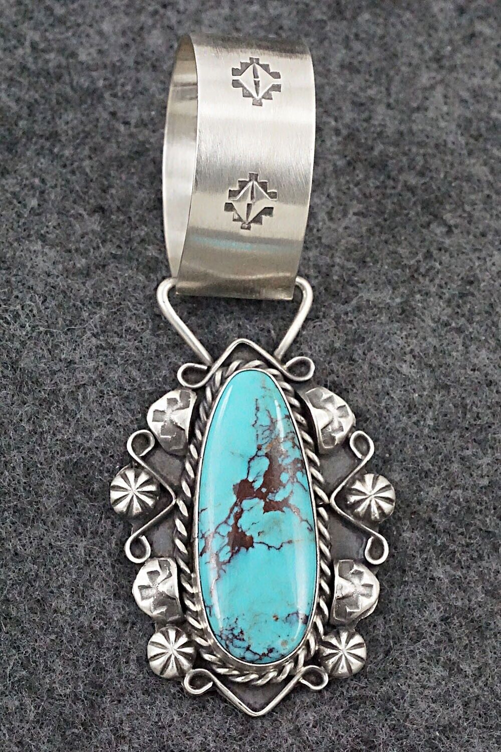 Turquoise and Sterling Silver Pendant - Wilson Dawes