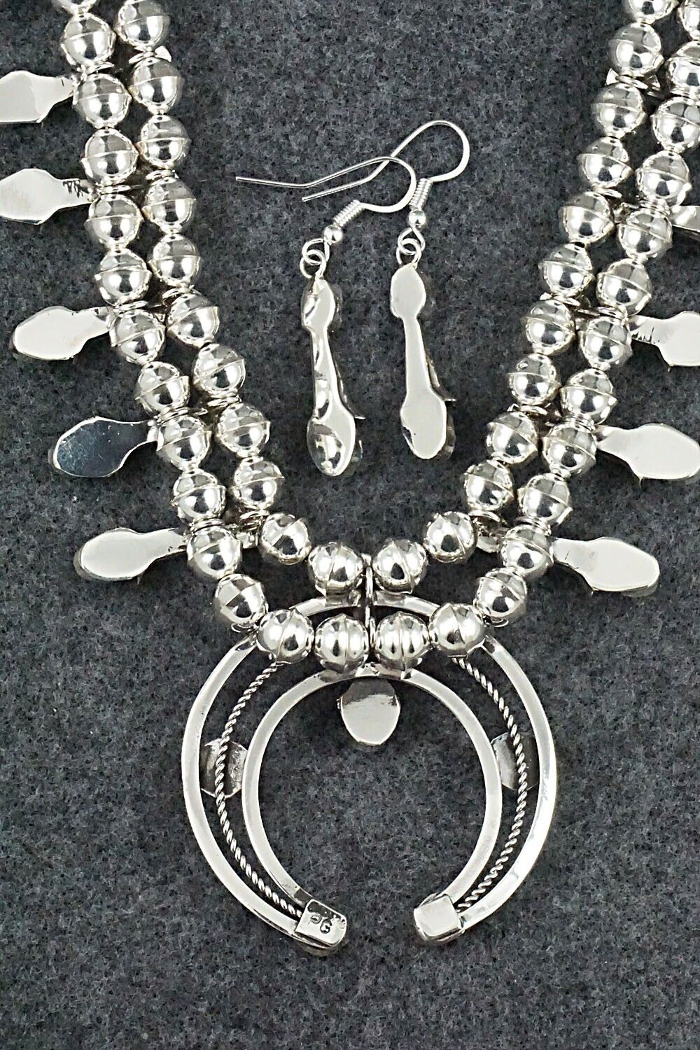 Turquoise, Coral & Sterling Silver Squash Blossom Set - Phil Garcia