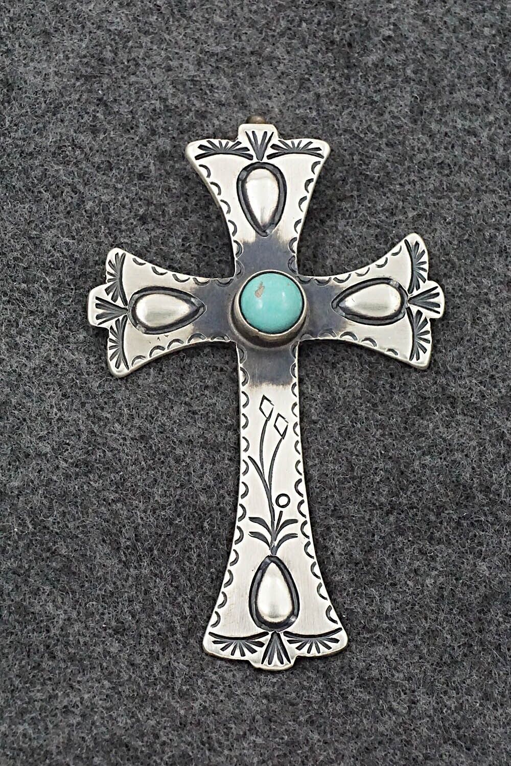 Turquoise & Sterling Silver Pendant - Martha Cayatineto