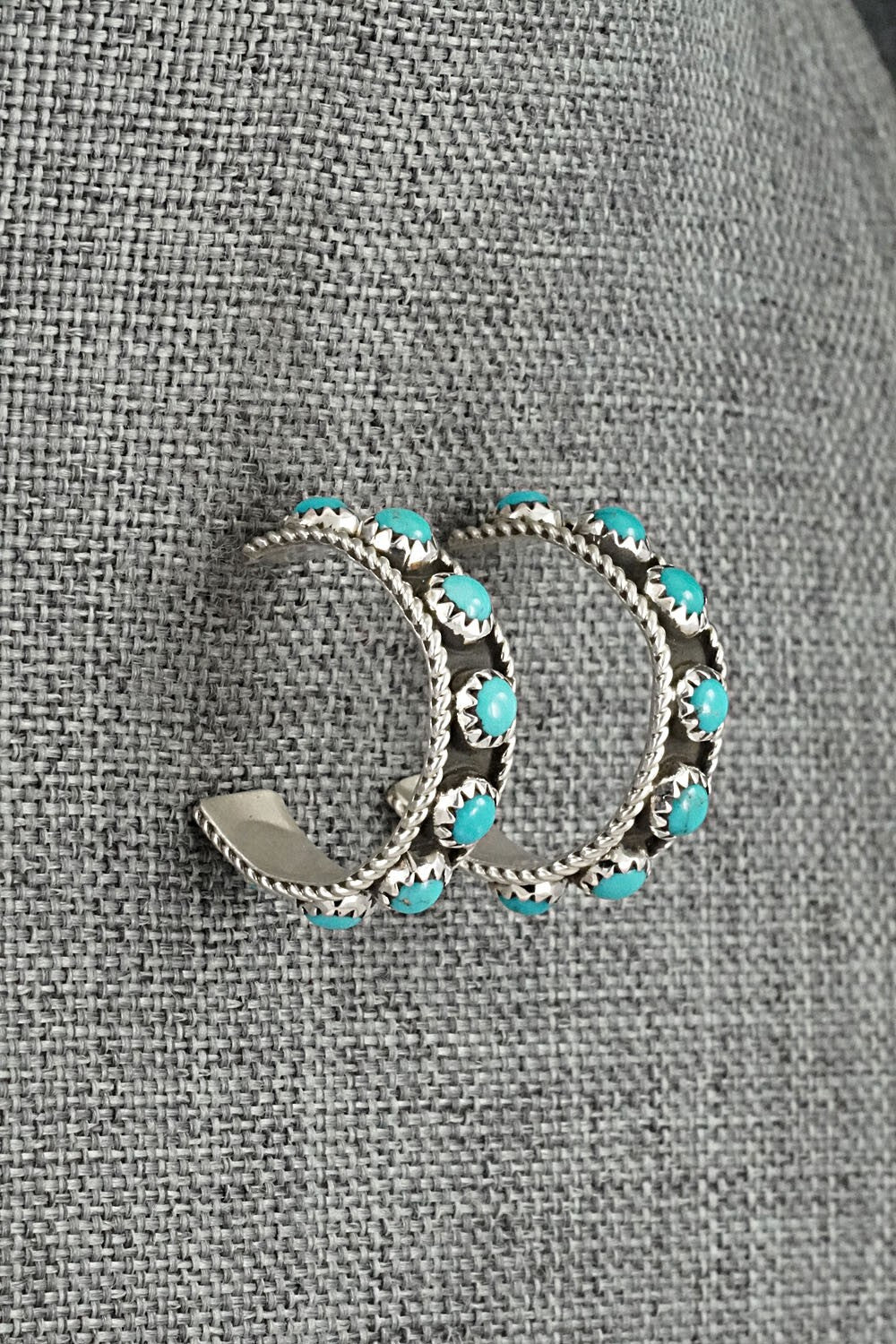 Turquoise & Sterling Silver Earrings - Falencia Yazzie