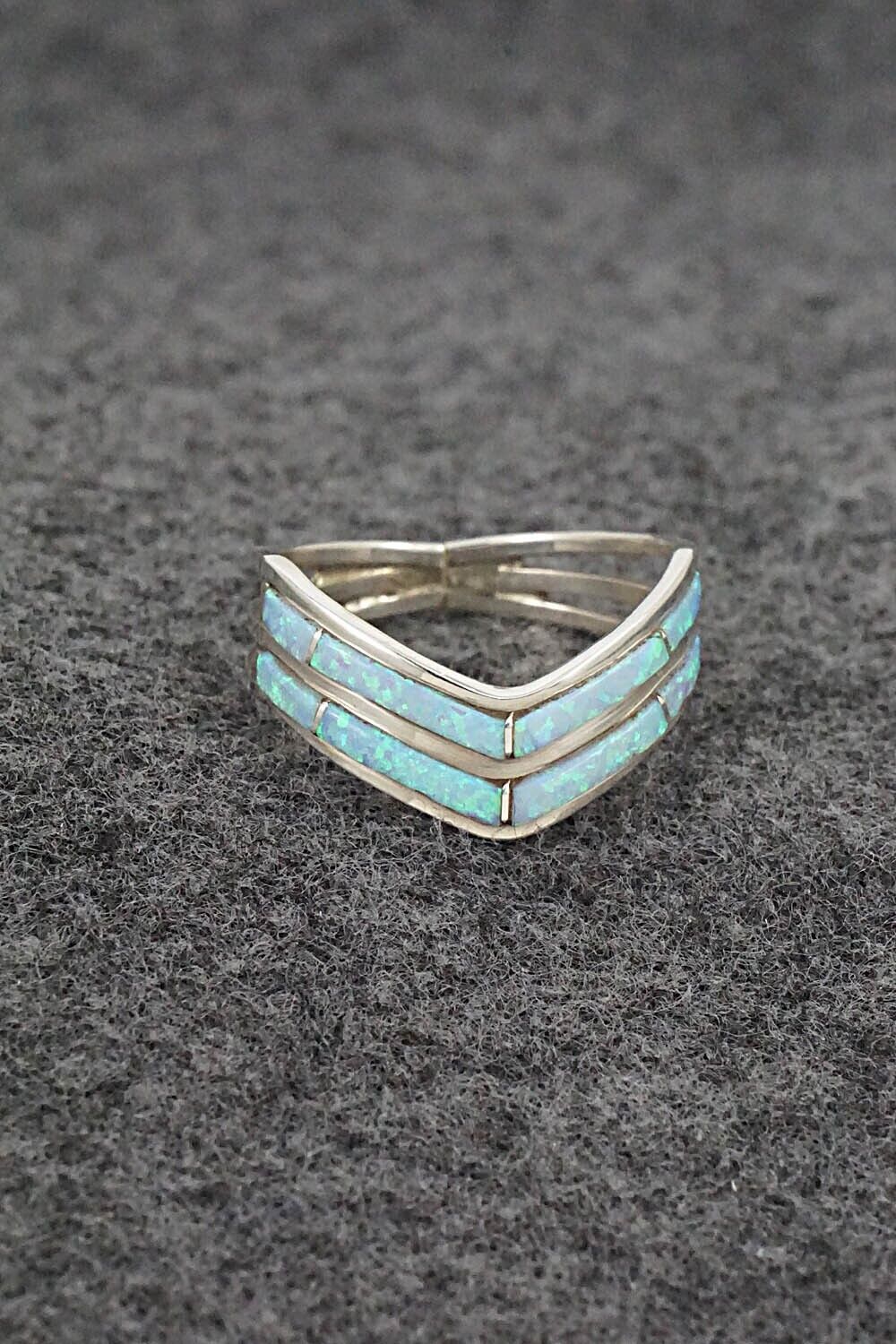 Opalite & Sterling Silver Ring - Andrew Enrico - Size 8