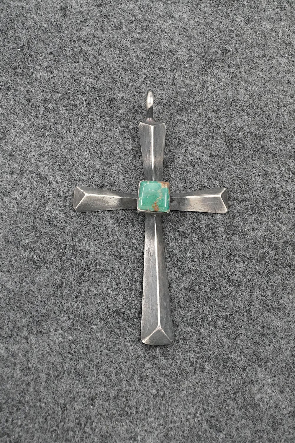 Turquoise & Sterling Silver Pendant - Raymond Betsoi