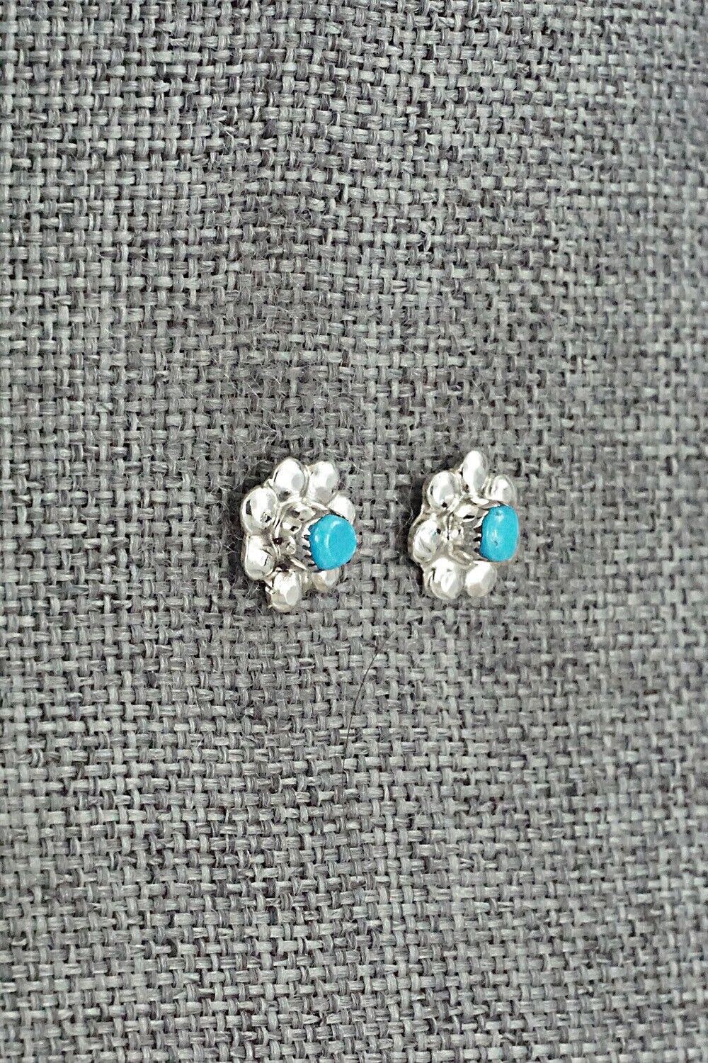 Turquoise & Sterling Silver Earrings - Ronald Yatsattie