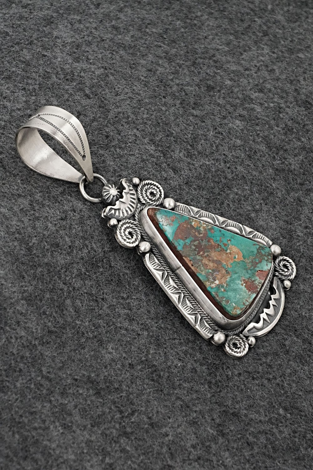 Turquoise & Sterling Silver Pendant - Jackson Hoskie