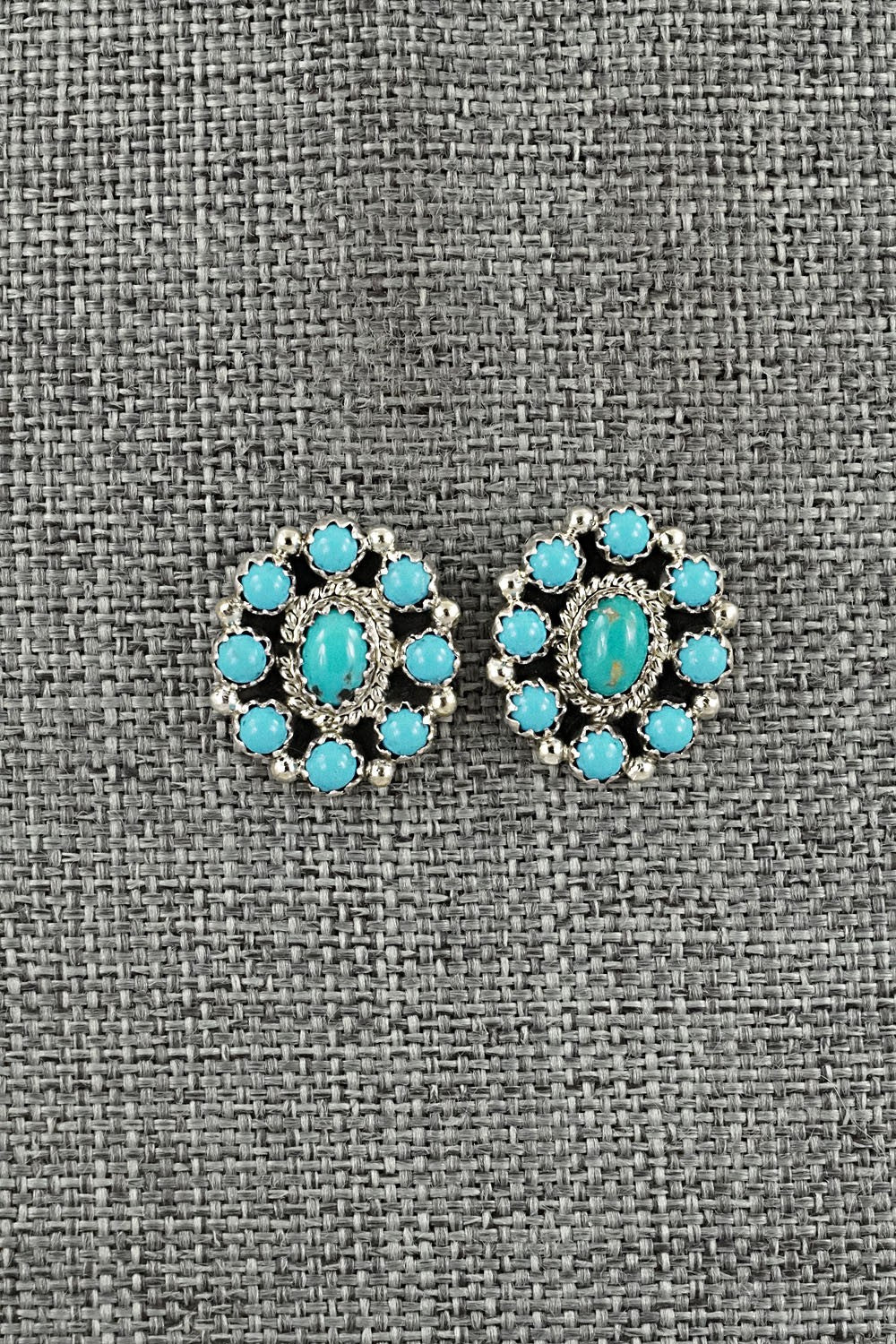 Turquoise & Sterling Silver Squash Blossom Set - Nate Curley