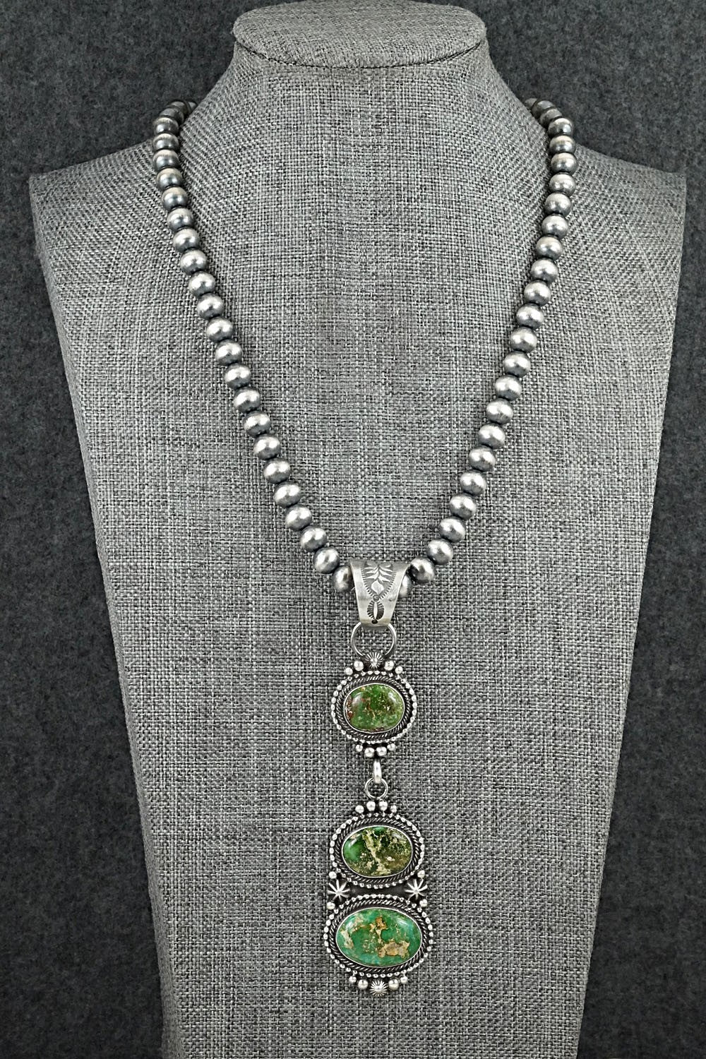 Turquoise & Sterling Silver Necklace - Tom Lewis