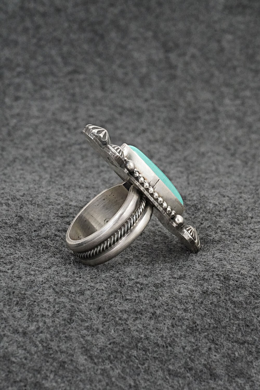 Turquoise & Sterling Silver Ring - Michael Calladitto - Size 8.5