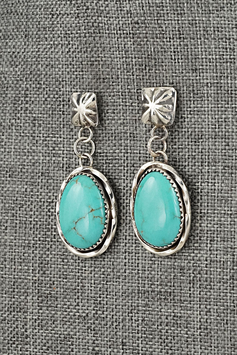 Turquoise & Sterling Silver Earrings - Ernest Hawthorne